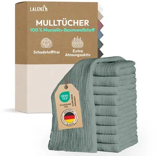 Laleni Spucktuch Spucktücher Baby aus Reiner Baumwolle, (20-tlg), OEKO-TEX Zertifizierte Mulltücher grün