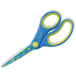 DAHLE Kinderschere Kids spitz 5,5 Zoll, 14cm, blau Motiv: ABC, Rechtshänder