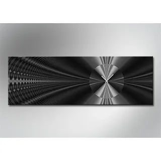 dixtime Wanduhr 4163 Dixtime Designer Wanduhr, Wanduhren, Wohnraumuhr 35cm x 100cm (Einzigartige Digitaldruck-Optik aus 4mm Alu-Dibond) schwarz 100 cm x 35 cm x 4 cm