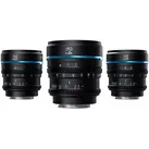 Sirui Nightwalker 24 35+55mm T1.2 S35 MF Cine Lens Bundle E-Mount (Sony E, APS-C / DX, Vollformat), Objektiv, Schwarz