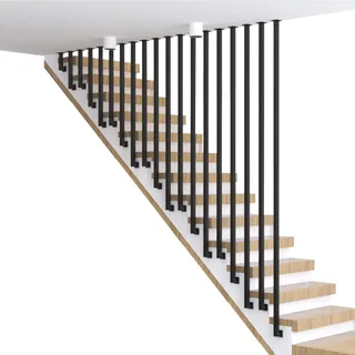 Handläufe für Treppen, industrielle Eisenrohr-Stufen aus schwarzem Metall, Handläufe, Wandgeländer für Außen- und Innenbereiche, L-förmige Korridor-Dachboden-Stufenzaun-Leitplanke ( Size : 130cm )