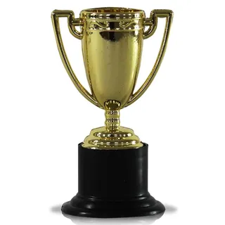 12 x Kunststoff Pokal Sieger Trophäe Sieger gold 10 cm