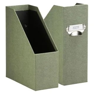 Rössler-Papier Stehsammler 1318452671, S.O.H.O., A4, Pappe, extra breit, sage, 2 Stück