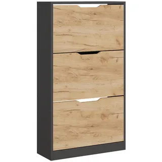 Vicco Schuhkipper Luca, Anthrazit/Goldkraft Eiche, 22 x 105 cm mit 3 Fächern