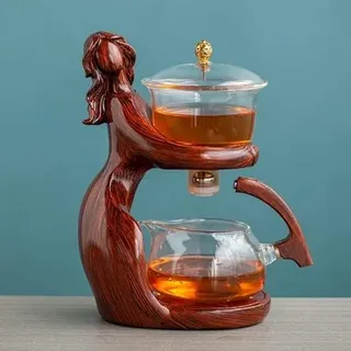 VITAU Kung Fu Teekanne, Teetasse, Tee-Set, hitzebeständiger Glas-Teekannenhalter, Basis, Tee-Ei, Teegeschirr