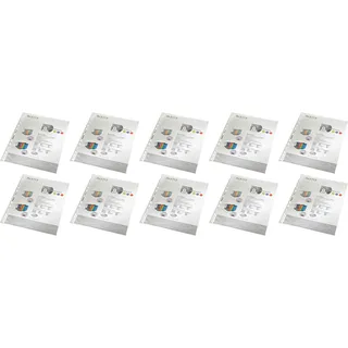 Leitz Standard Prospekthüllen-Set, 100 Stück, A4 Format, Farblos mit matter Oberfläche, Obere Öffnung, 0,085 mm PP-Folie, 47900000 (10 Packungen)