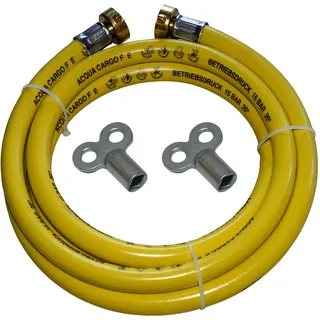 Set Heizung Füllschlauch mit Heizkörper Entlüftungsschlüssel – Heizungsbefüllschlauch druckfest, PVC-verstärkt, Nachfüllen & Entlüften der Heizungsanlage Längen 1,5m - 2,5m - 5,0m - 10,0m (1,5m)