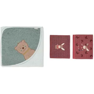 Sterntaler Kapuzenbadetuch Ben, Bär Ben, Alter: ab 0 Monaten, 80 x 80 cm, Hellgrün & DP Kinderhandtücher Emmily