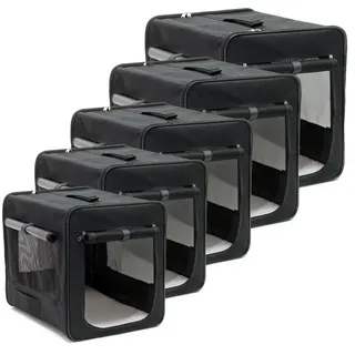 fudajo Wiltec Faltbare Transportbox für Haustiere, Größe S (42x36x41 cm), mit herausnehmbarem Einlagekissen