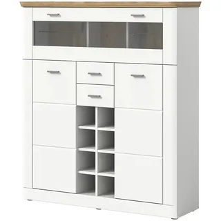 Möbel Kraft Barschrank ¦ weiß ¦ Maße (cm): B: 124 H: 140 T: 37.0