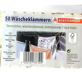 BÜRSTENMANN Wäscheklammern Holz