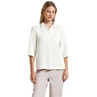 STREET ONE Damen A345609 Musselin Hemdbluse, Off White, 38 - 38