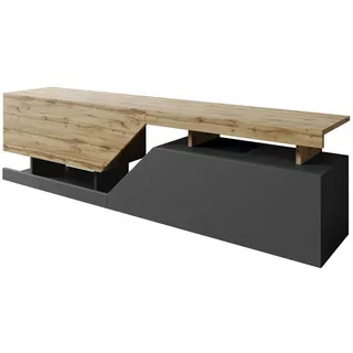 Mirjan24 Ceelias TV-Lowboard 160 cm Wotan/Anthrazit Spanplatte/Melamin