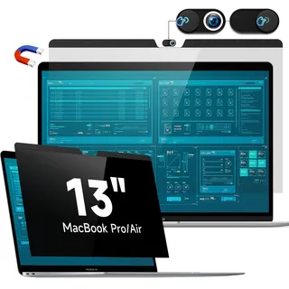 Magnetischer Blickschutzfilter Kompatibel Mit Apple MacBook Air 13 (2018-2021,M1) & MacBook Pro 13 Zoll (2016-2022,M1,M2), 13.3 Zoll Anti Spy Glare Blaulicht Mac Laptop Blickschutzfolie Sichtschutz