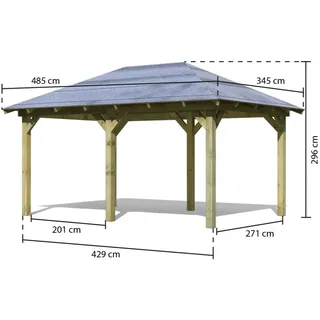 Pavillon Holz Gartenpavillon Gartenlaube Spanien KDI inkl. H-Pfostenanker Karibu