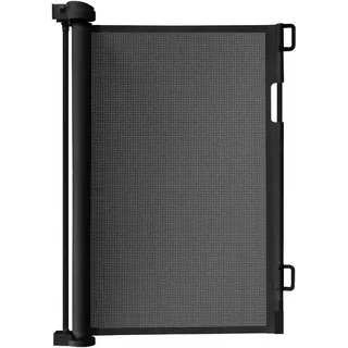 ruhhy Treppenschutzgitter ausziehbar 13-140cm Rollgitter Höhe 85cm Absperrgitter 19380 (Schwarz, 85 cm)