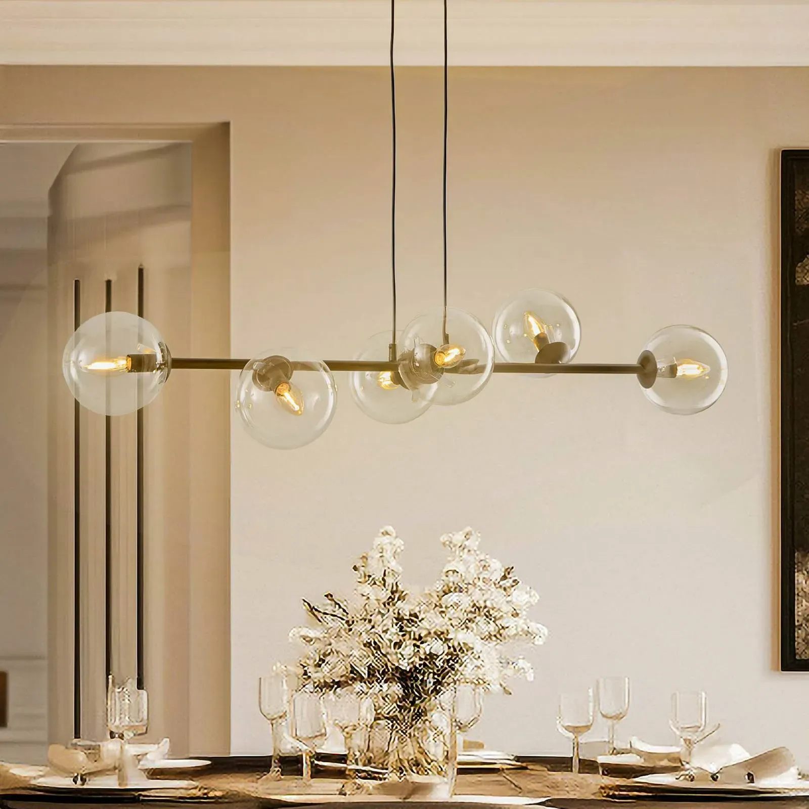 Hängelampe Glassy EMIBIG LIGHTING, dimmbar, schwarz, für Wohn- / Esszimmer, Metall, Modern, Pendelleuchte - 110 cm - cm - cm