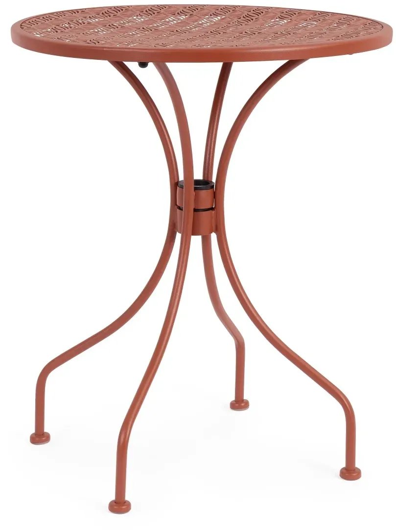 Gartentisch Lizette aus Metall, klassisch rund, picant rot, pulverbeschichtet, 60x60 cm