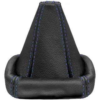 Schaltsack für VW Golf 2 3 Polo 6N für Passat 35i - aus echtem Leder - Schwarz - Blau - Schaltmanschette - Manschette für Gangschaltung - Schalthebelmanschette für Schaltgetriebe - Echtleder - A0024-2
