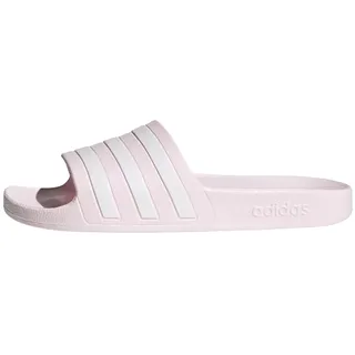 Damen Adilette Aqua Slides, Almost Pink / Cloud White / Almost Pink, 42 EU