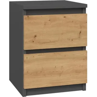 Topeshop Nachttisch M2 0 x 0 x 0 cm Grau/Braun