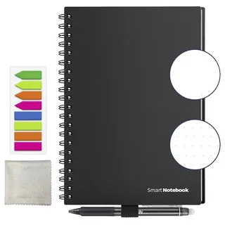 DREIKLANG BE SMART 4270001452108 Wiederbeschreibbares Notizbuch mit Planer liniert, punktkariert Schwarz Anzahl der Blätter: 50