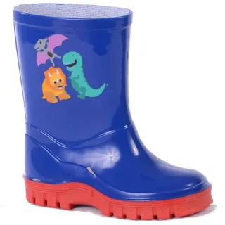 StormWells - Jungen Gummistiefel, Dinosaurier DF2043 (19 EU) (Marineblau) - Blau - 19