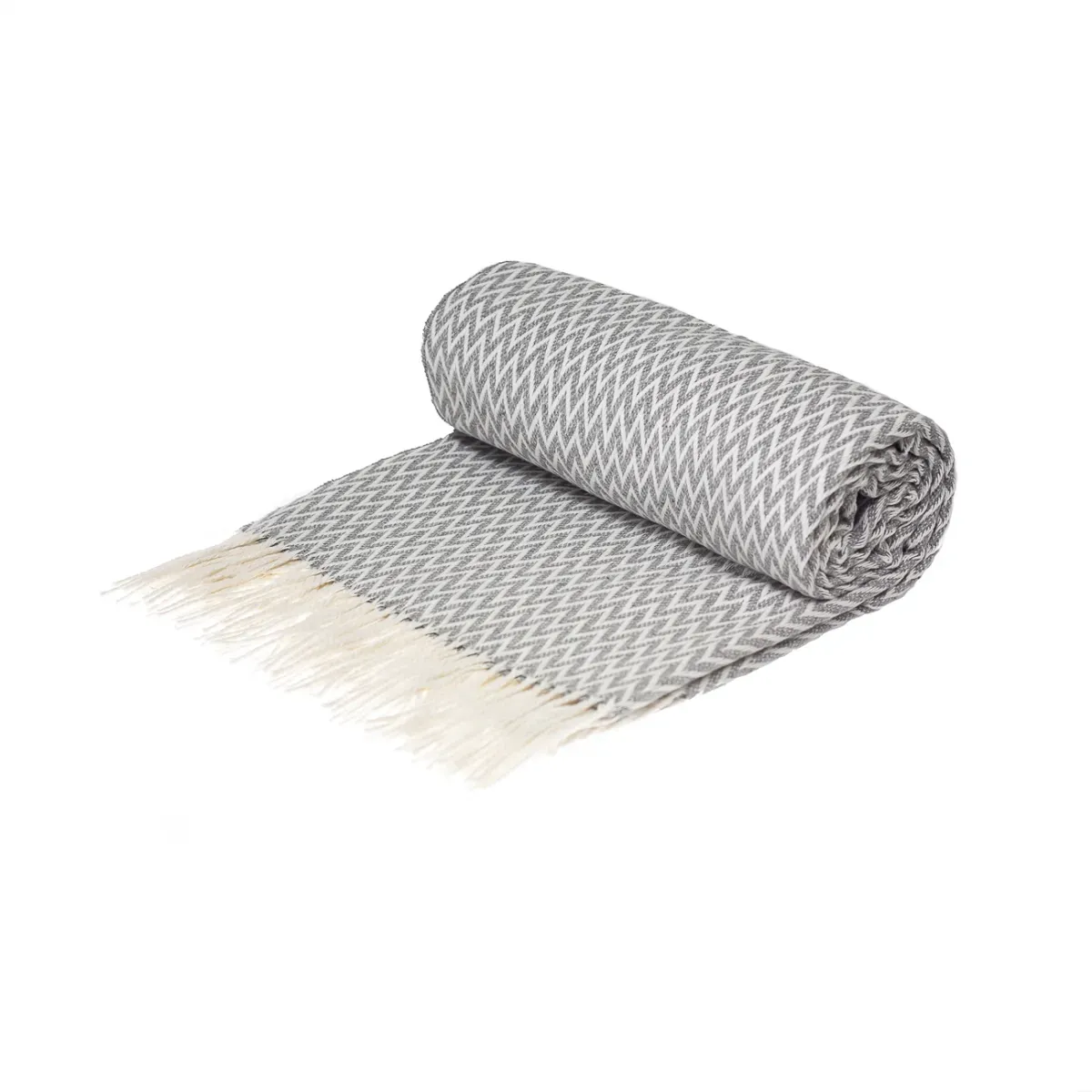 Baumwolldecke | Plaid/ Wohndecke | Hellgrau