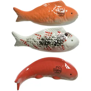 Kaemingk Fisch Deko Schwimmfisch Porzellan 3er Set L ca 16,5 cm