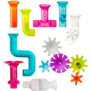 BUNDLE Building Bath Toy Set, Boon Rohr, Schlauch & Zahnrad Bündel, Badeutensilien und Badespielzeug für Babies und Kleinkinder in verschiedenen Farben, geeignet für Jungen und Mädchen ab 1 Jahr