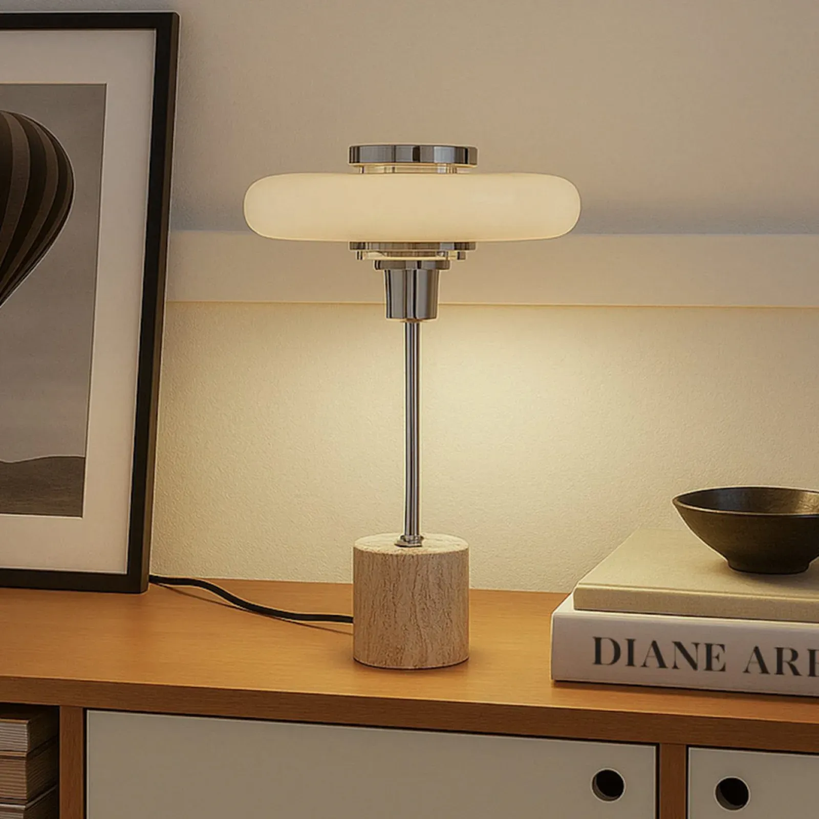 Tischleuchte Lindby, Branford, Beige, für Wohnzimmer, Metall, Vintage - 46