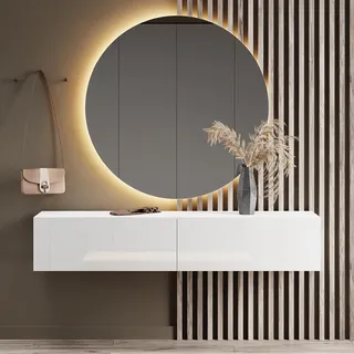Planetmöbel Flur Möbel Garderobe Hängeschrank 160cm einzeln weiß