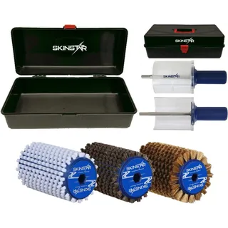 SKINSTAR Komplett Bürsten Set Rotorbürste WorldCup Wachskoffer 6-teilig-100mm