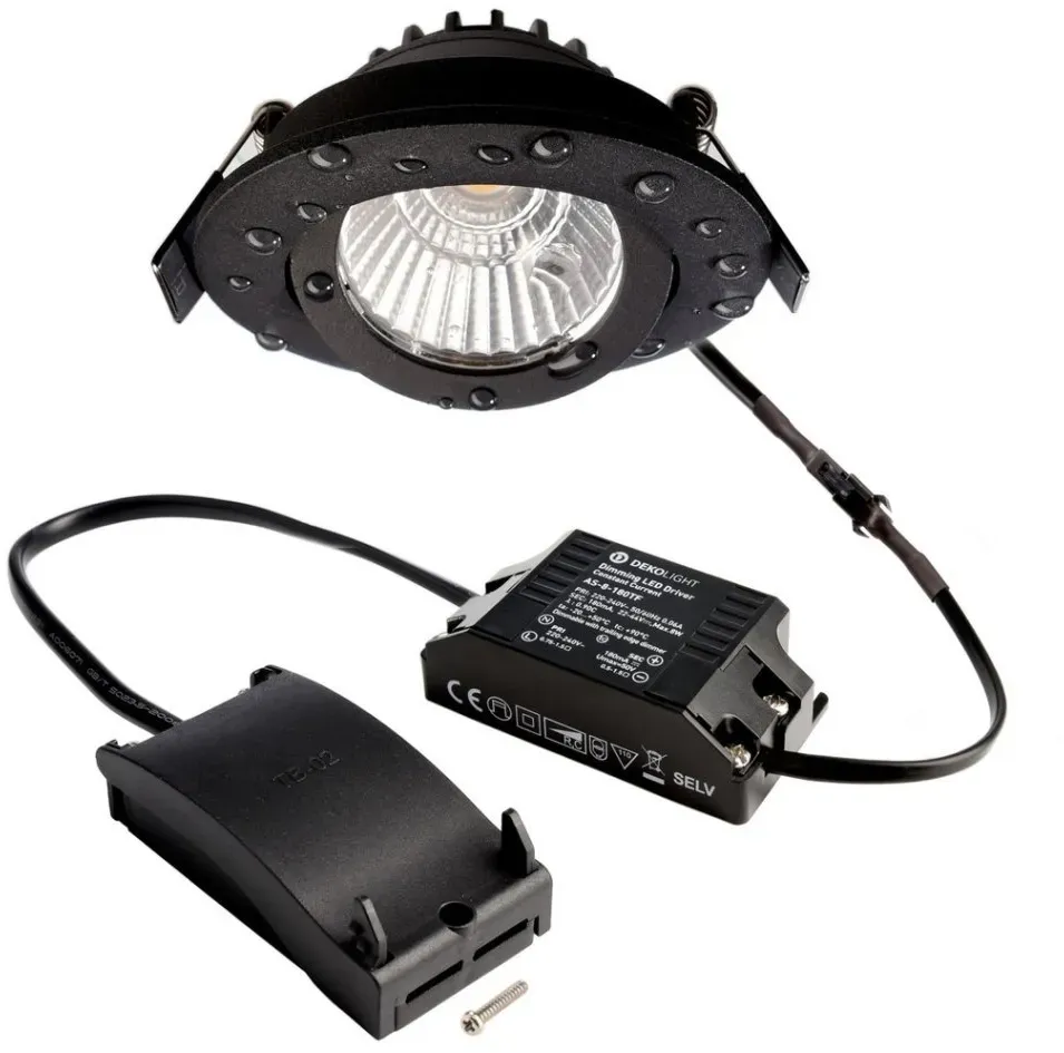 Deko-Light LED Deckeneinbauleuchte Dione IP44 8,5W 800lm dimmbar 4000K Schwarz