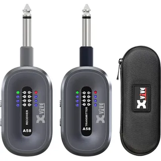 Xvive A58 Drahtloses Gitarrensystem 5,8 GHz Set mit Sender und Empfänger für aktive und passive Tonabnehmer