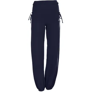 Sporthose WINSHAPE "WH1" Gr. XL, Normalgrößen, blau (night blau), Damen, 90% Baumwolle, 10% Elasthan, Hosen, mit seitlicher Raffung