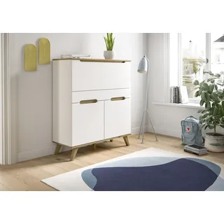 Home Affaire Sekretär »Alesund, Höhe 118cm, 2 Türen, 1 Schubkasten,konischer Fuß, Scandi-Look«, Anrichte, Schrank, Kommode, Midischrank, Wohnmöbel, Wohnzimmer
