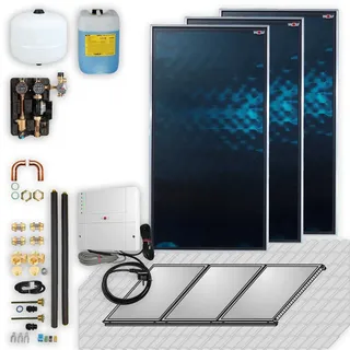 WOLF-Garten Wolf Solar Paket 6,9 m2 mit 3 Flachkollektoren CFK-1, SM1-2 Regelung