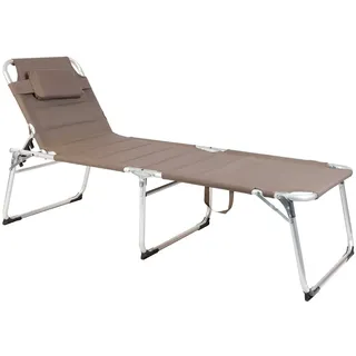 LINDER EXCLUSIV XXL Sonnenliege 200 x 70 x 45 cm taupe klappbar