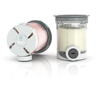Ninja and Lids by CREAMi XSK7PNTLD2 Pints, kompatibel mit NC700 Serie Swirl-EIS-und Soft-Serviermaschinen, BPA-frei und spülmaschinenfest, graue Deckel, 2 Stück, Kunststoff, Transparent