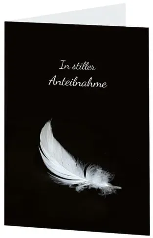 LUMA KARTENEDITION Trauerkarte »In stiller Anteilnahme Feder«, 11.5x17.5 cm