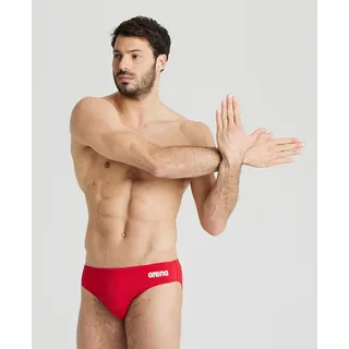 Team Badehose Slip Herren Einfarbig - Red-white - 2