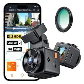 VANTRUE E1 Pro 4K HDR STARVIS 2 Dashcam Auto vorne, 5Ghz WLAN Mini Dash Cam mit CPL, GPS