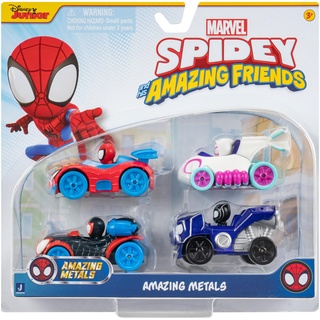 SPIDEY AND HIS AMAZING FRIENDS Spidey und seine Super-Freunde - 4er Set Die-Cast Fahrzeuge