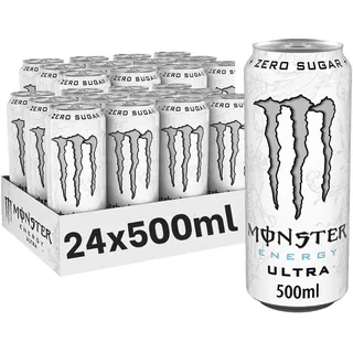 Monster Energy Ultra Zero White – 24 Dosen à 0,5 l – Zuckerfrei, Energy Drink