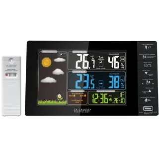 LA CROSSE TECHNOLOGY WS6827-BLA Wetterstation, Farbdisplay, Französisch, Schwarz
