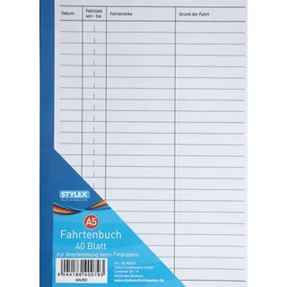 Stylex Fahrtenbuch DIN A5 40 Blatt