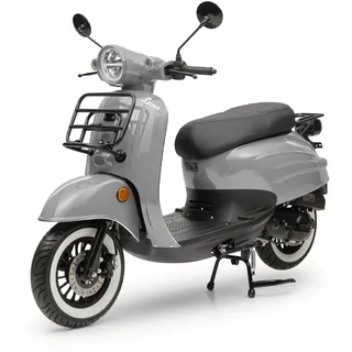Motorroller Retro Roller Luna Grau 50ccm 25 kmh Mofa Scooter Euro 5
