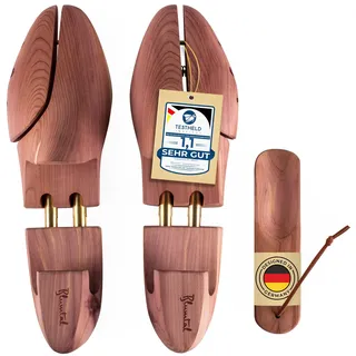 Blumtal TESTSIEGER Premium Schuhspanner Zedernholz - Schuhspanner Herren und Damen inkl. Schuhlöffel - Schuhdehner ergonomisch - Schuhweiter - Shoe Stretcher pflegend und geruchsbindend - Größen 38-47