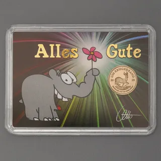 Goldmünze 1/10oz Krügerrand Ottifant - Alles Gute
